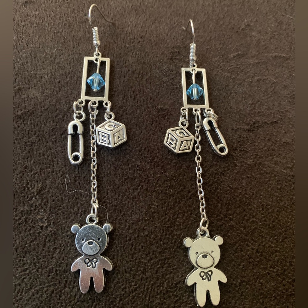 Baby Shower it’s a BOY Bear Charm Earrings
